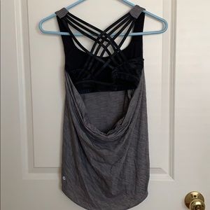 Lululemon Wild Tank Grey / Black sz 4